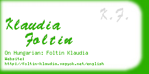 klaudia foltin business card